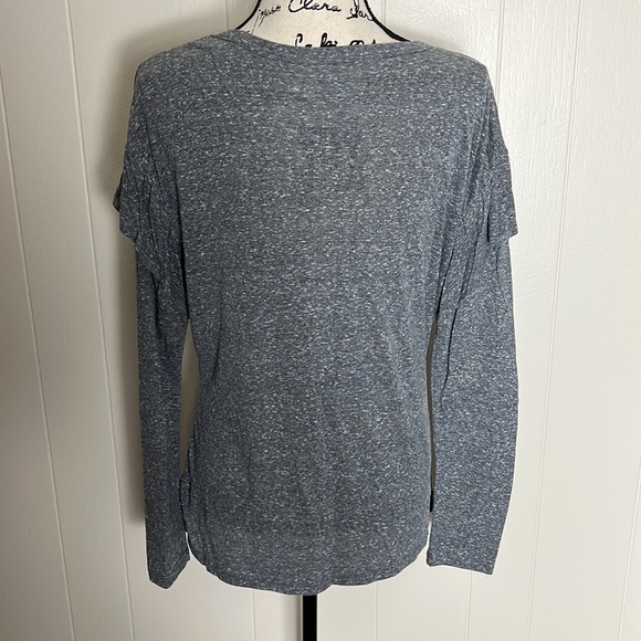 Heathered Gray Ruffle Sleeve Top - Picture 4 of 5